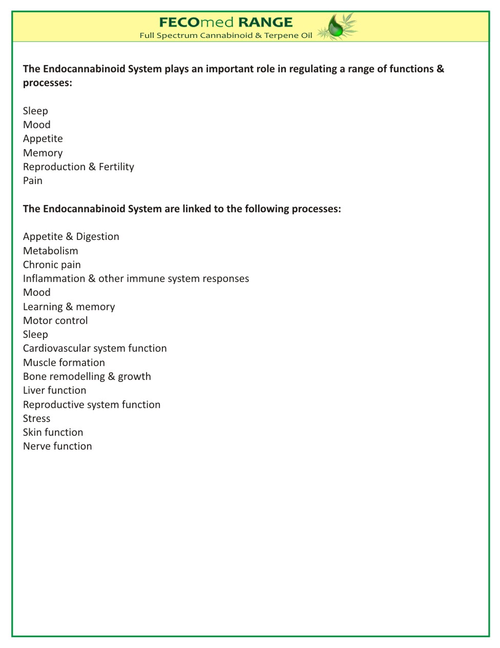 WHAT IS FECOMED ENDOCANNABINOID 2